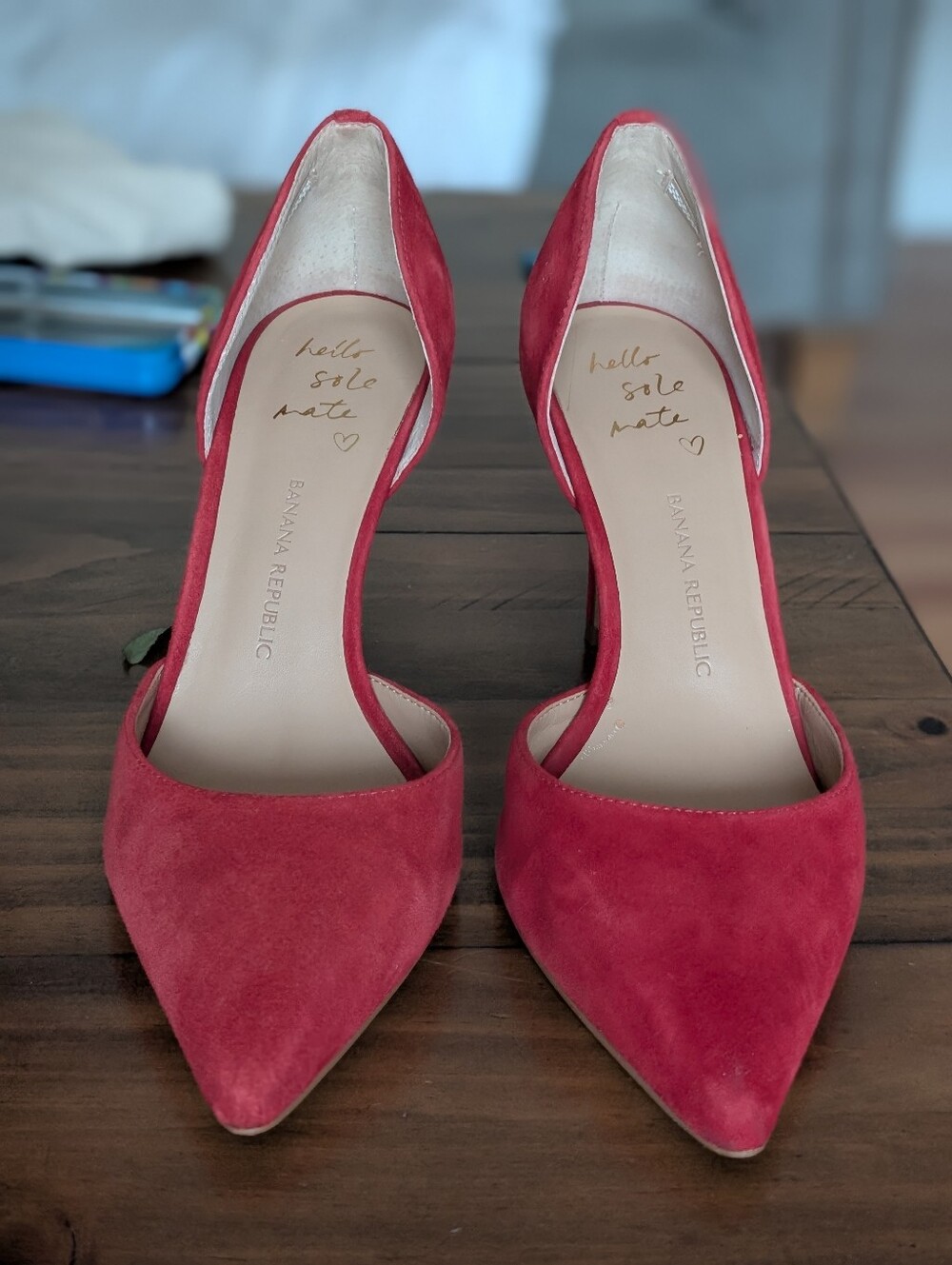Banana Republic Scarlet Red Suede Alicia Fall Heels | Size 8.5 | Red Suede